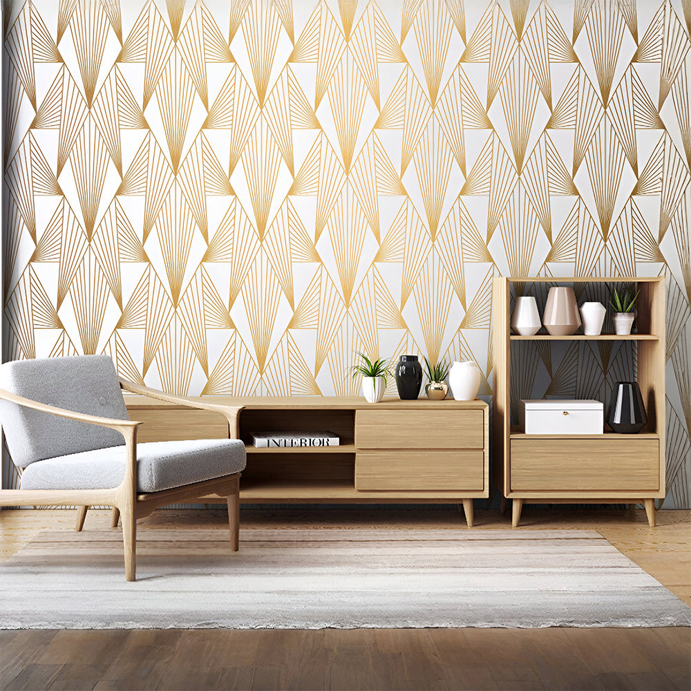 Gold Premium Geometric Wallpaper | Luxury Redefined