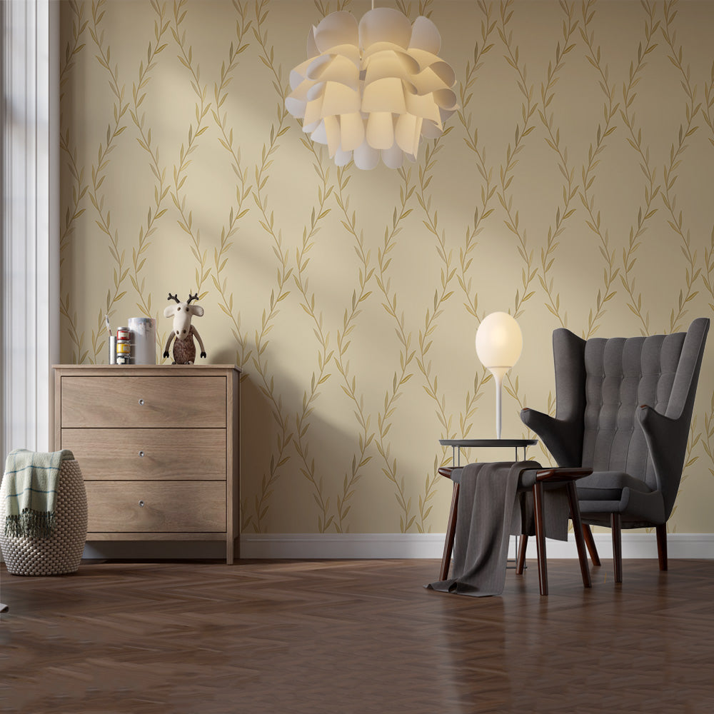 Timeless Elegance Beige Vintage Wallpaper