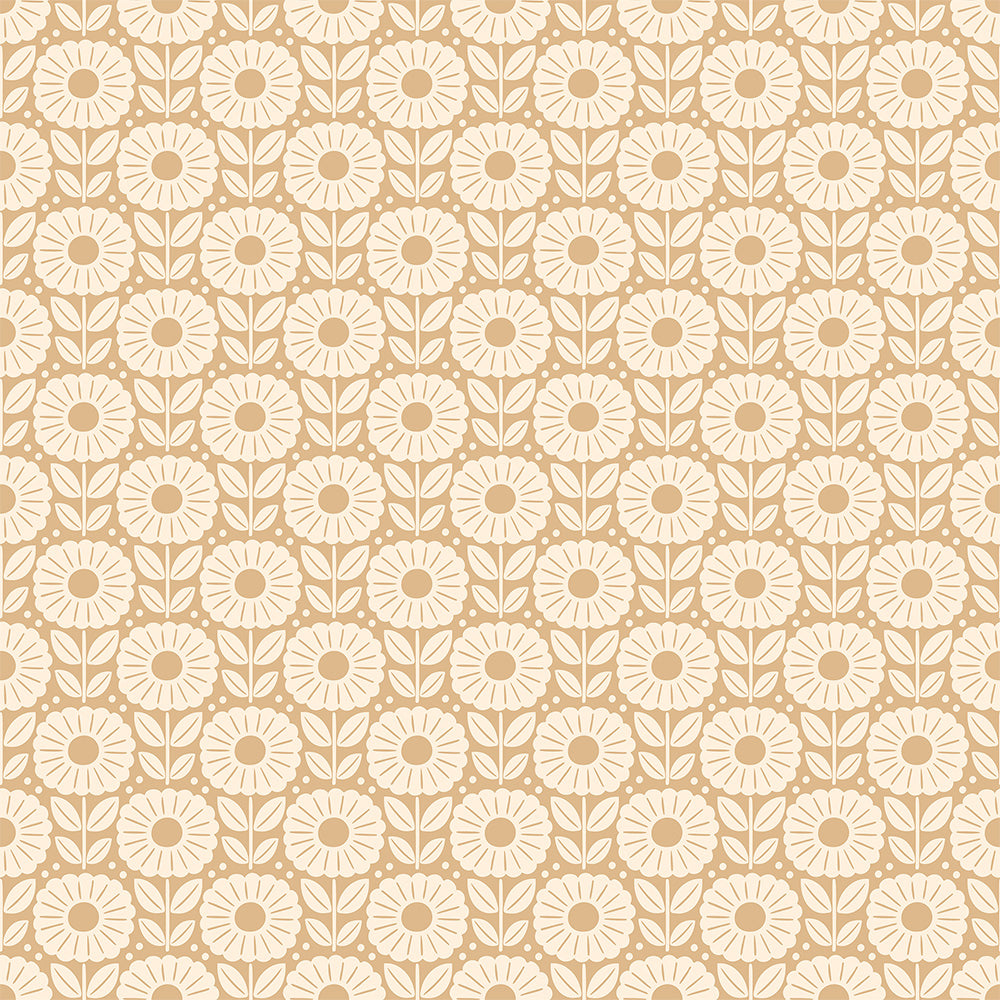 Beige Floral Pattern Wallpaper | Elegant & Serene