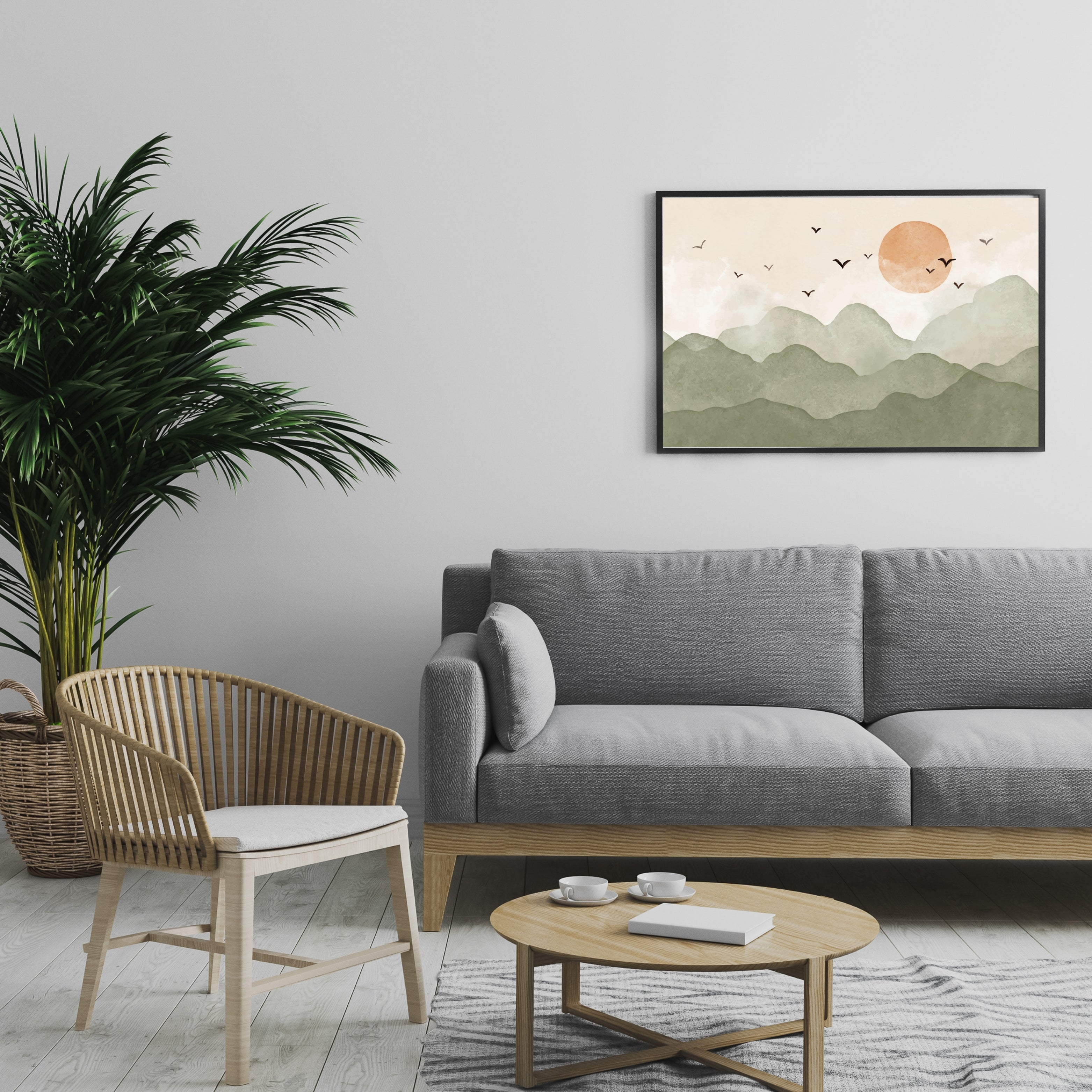 Sunlit Mountains Krutik Canvas Painting