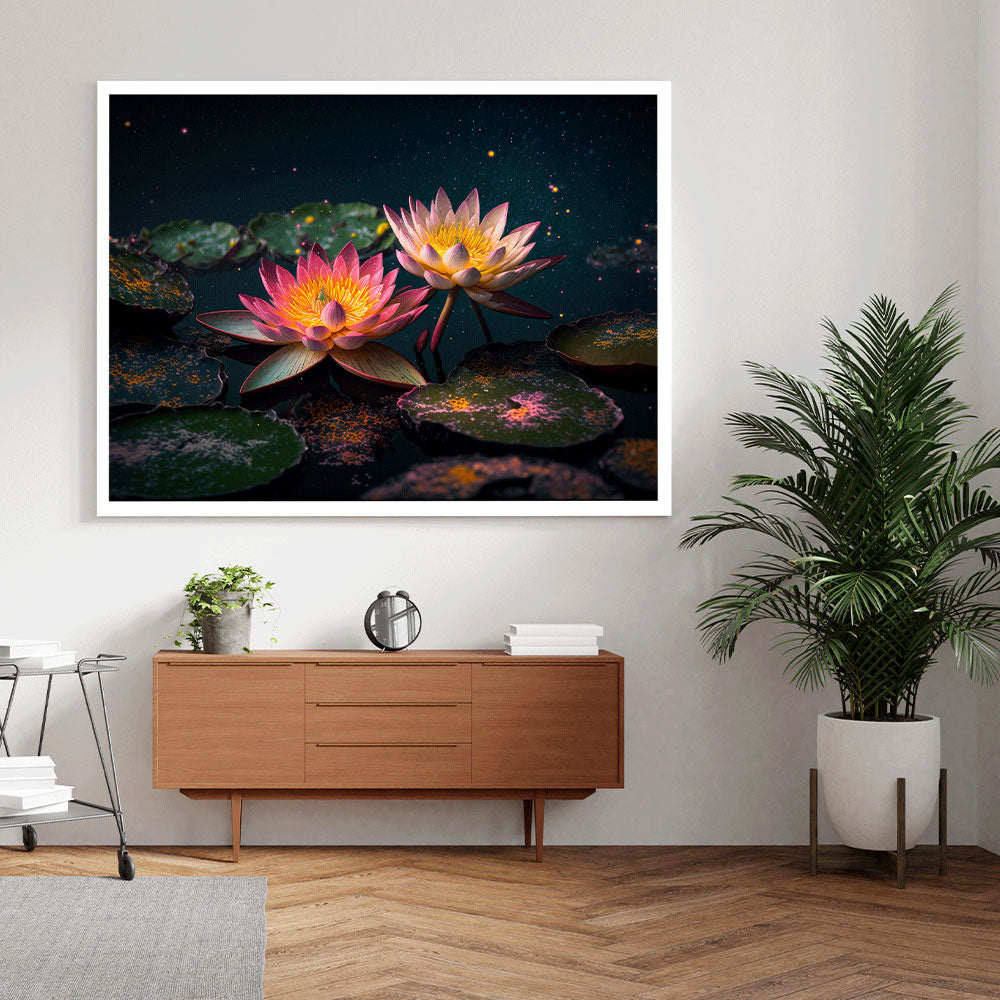 Night bloom: A Lotus Emerging From The Pond