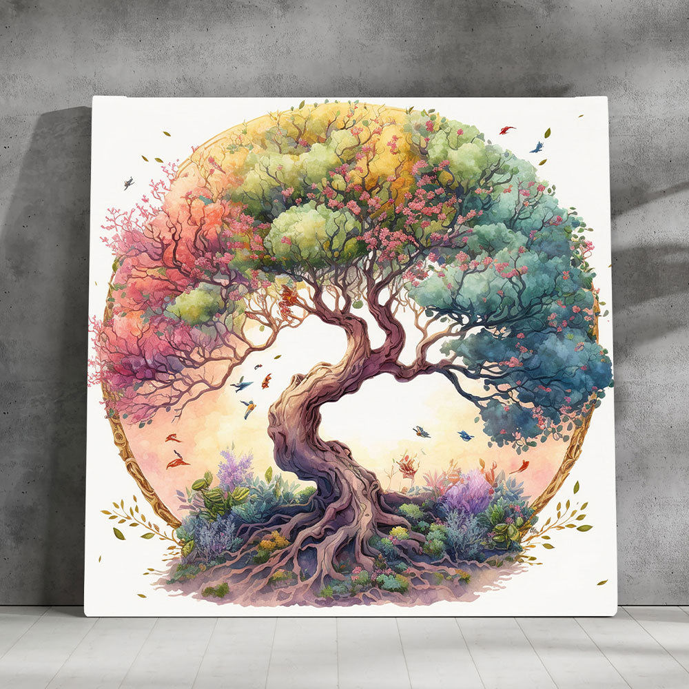 The Beauty of Growth: A Serene Illustration of a Tree's Natural Beauty