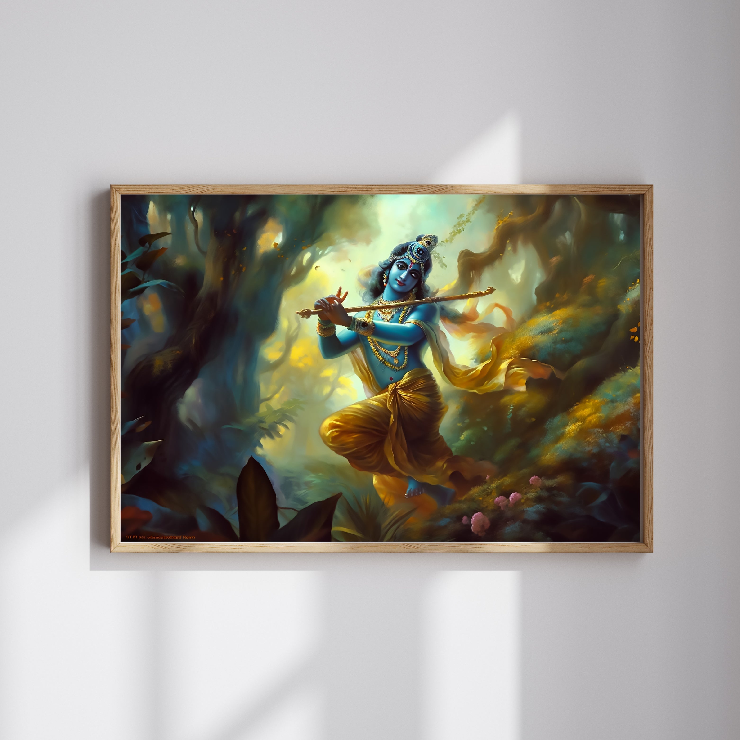 Krishna’s Melodious Embrace Krishna Krutik Canvas Painting