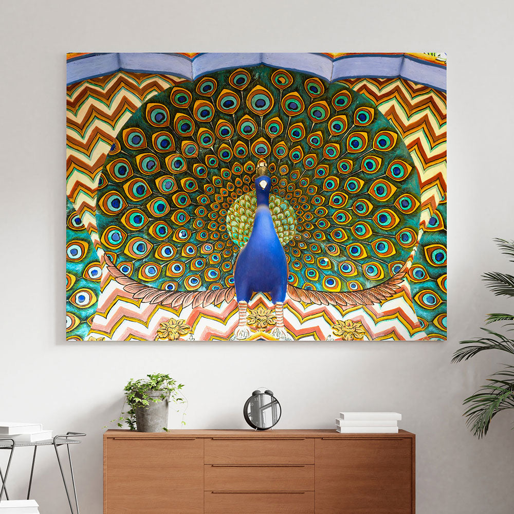 The Peacock's Dance : A Mesmerizing Painting of Nature's Dance