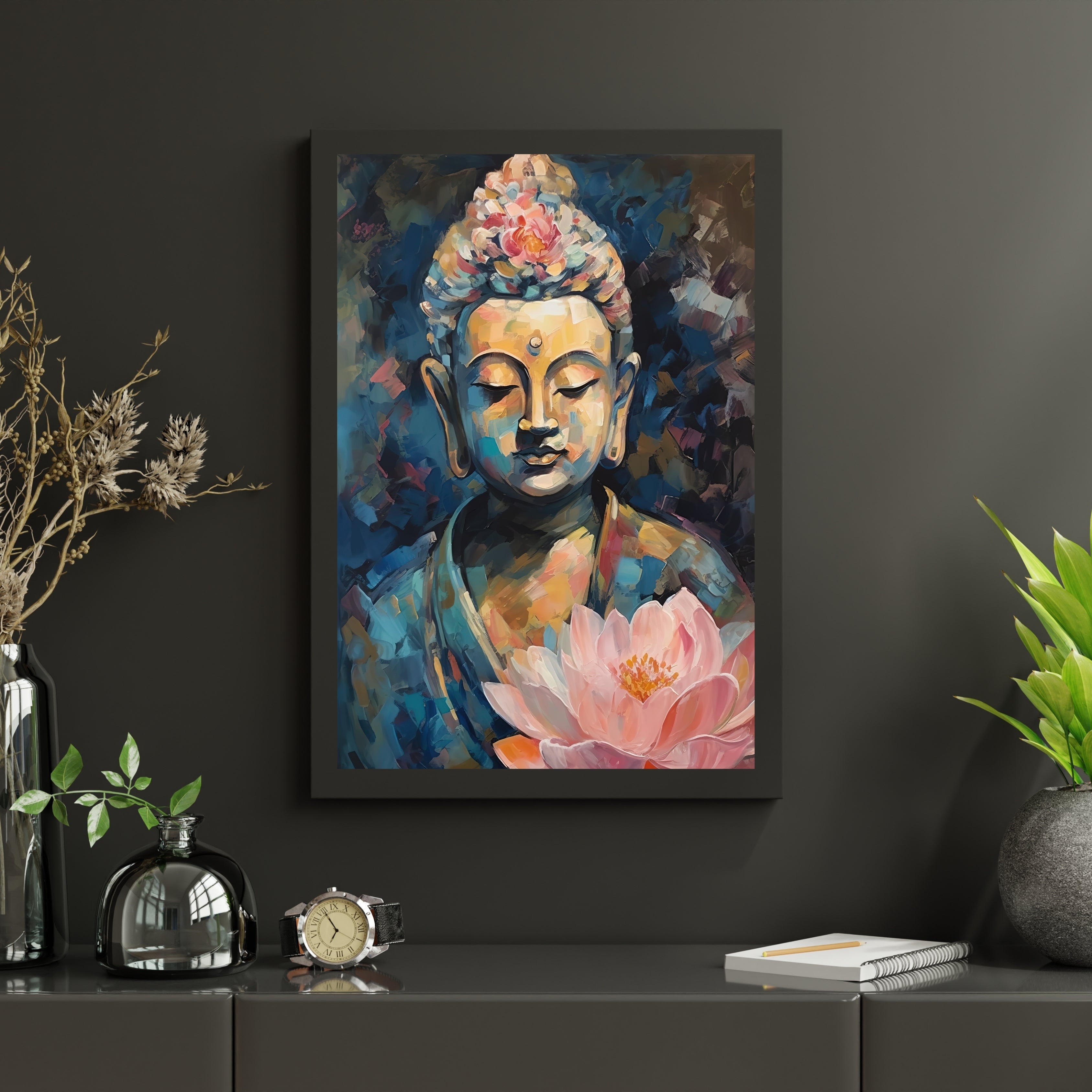 Buddha’s Radiance Krutik Canvas Painting