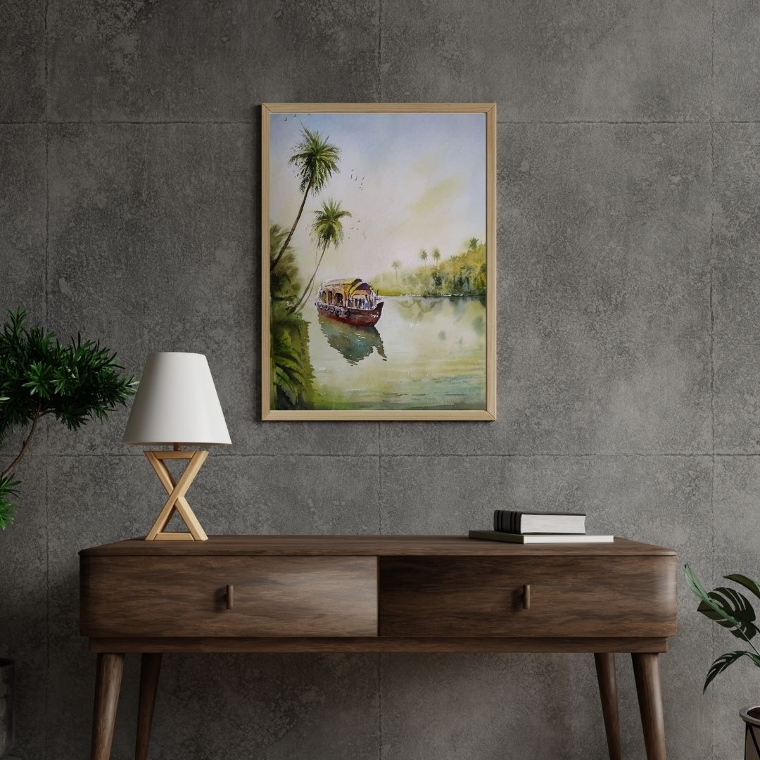 Sunny Lake Escape Krutik Canvas Painting