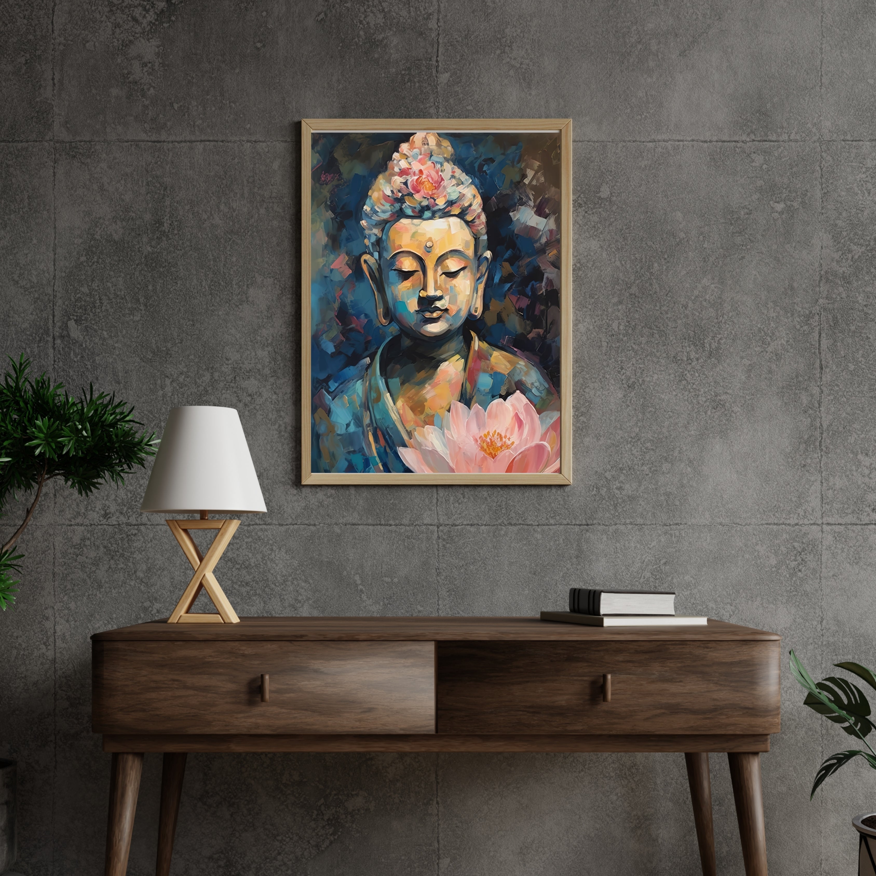 Buddha’s Radiance Krutik Canvas Painting