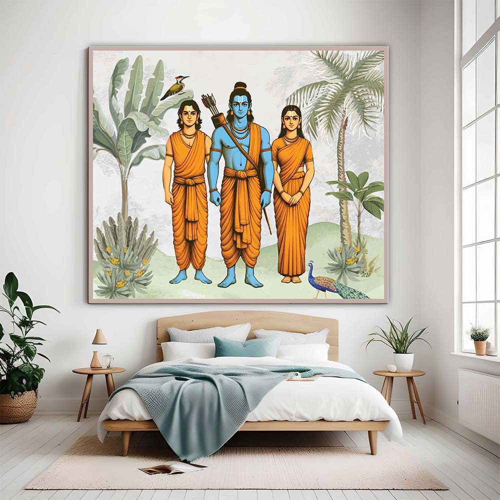 Lord Rama, Laxman, Sita Divine Artwork