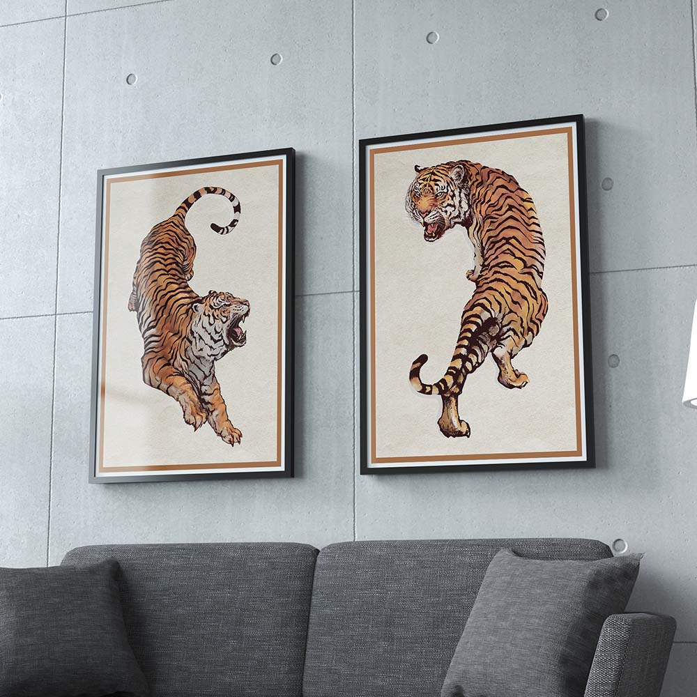 Set of 2 Tigers Canvas Painting