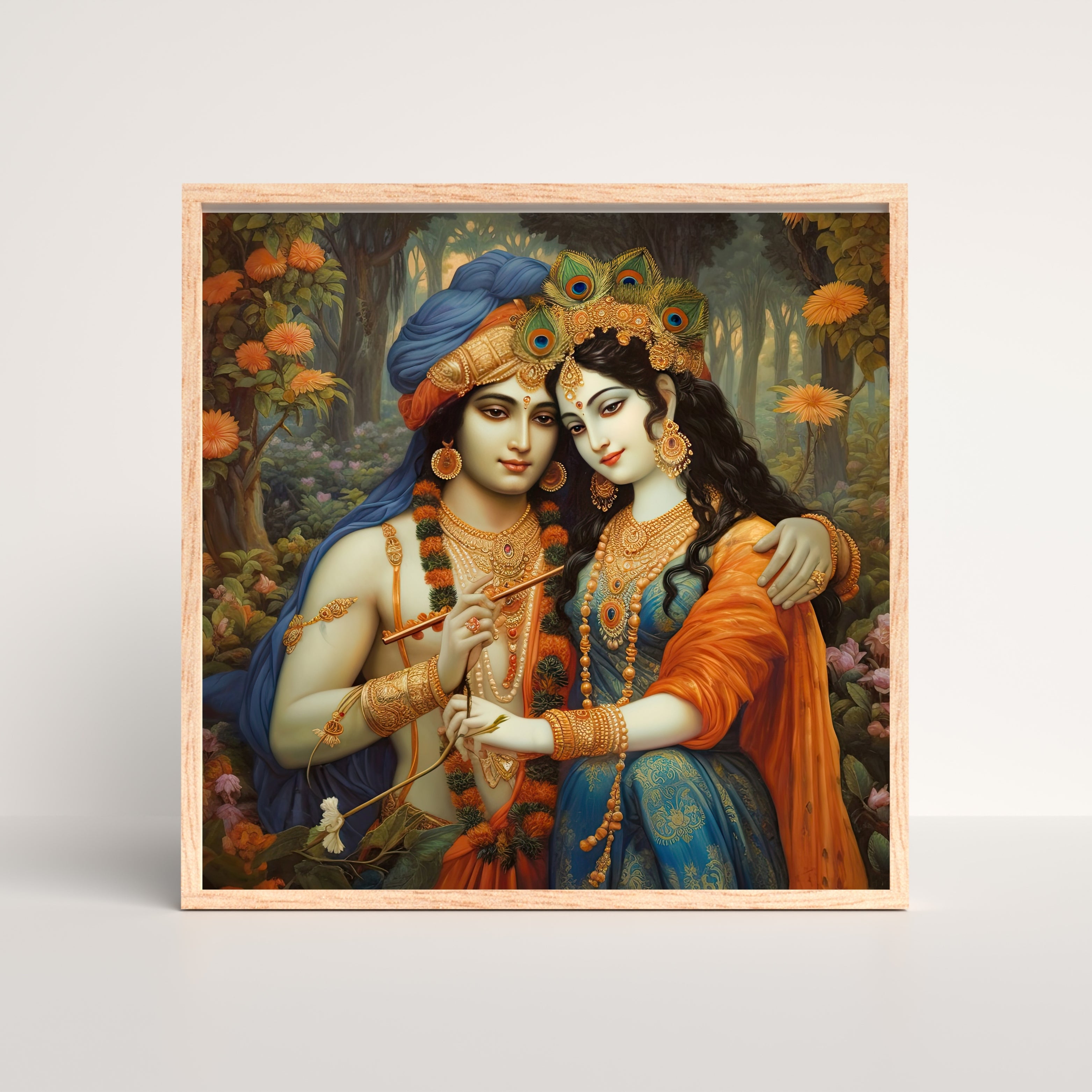 Radha Krishna in the Forest  Krutik Canvas Painting