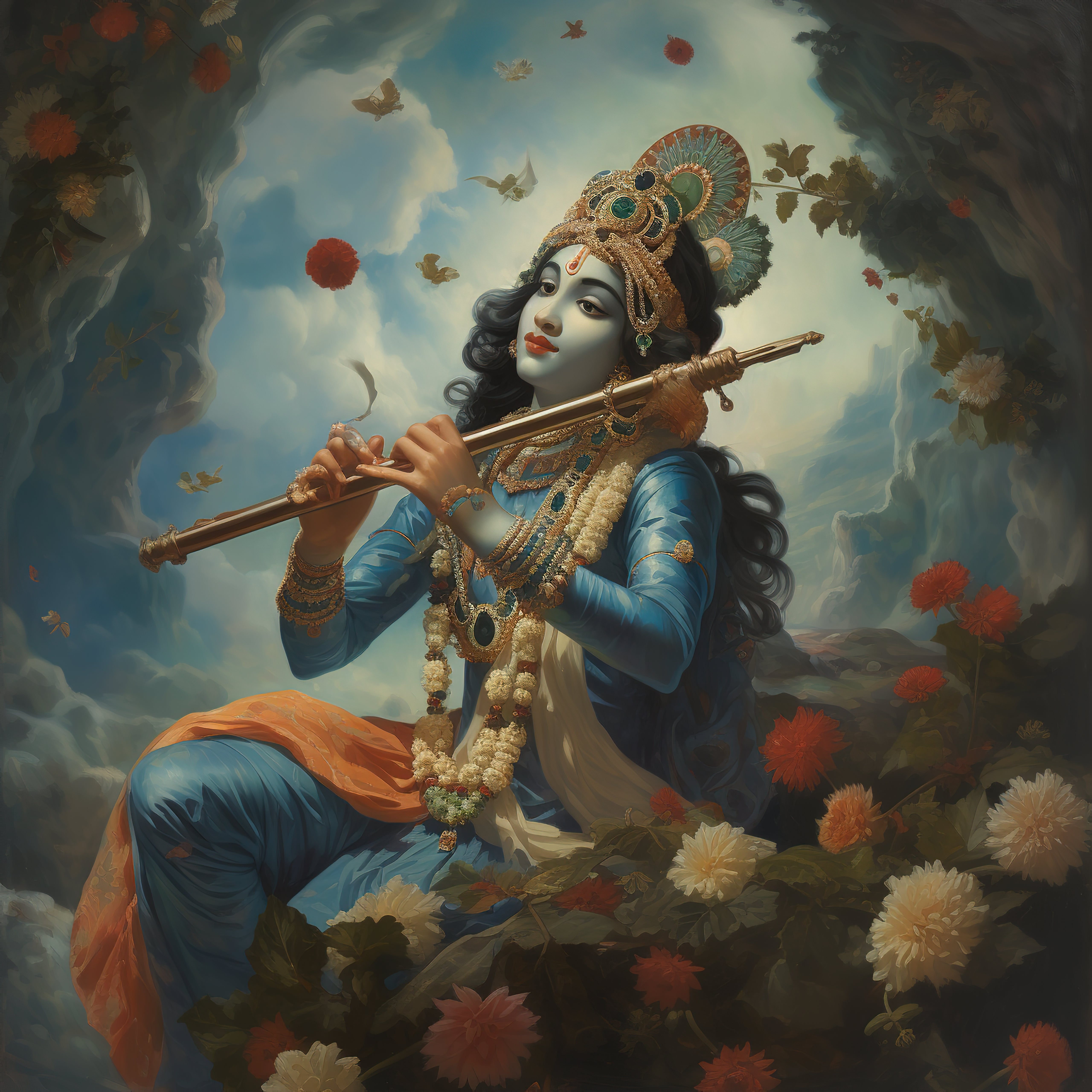 Krishna Krutik Canvas Painting