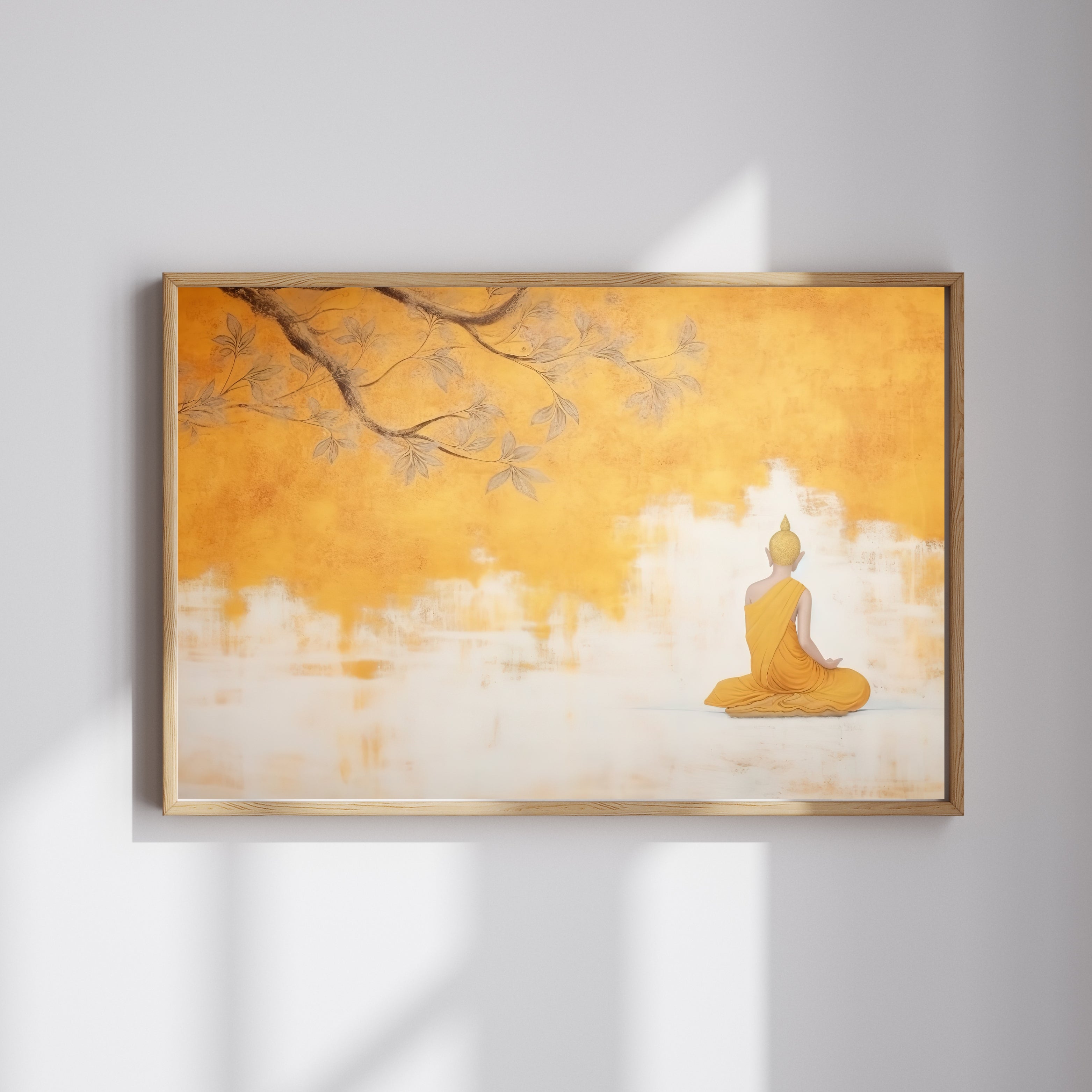 Golden Buddha Serenity Krutik Canvas Painting