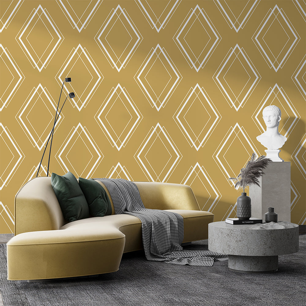 Modern Yellow Geometric Shape Wallpaper | Bold & Stylish