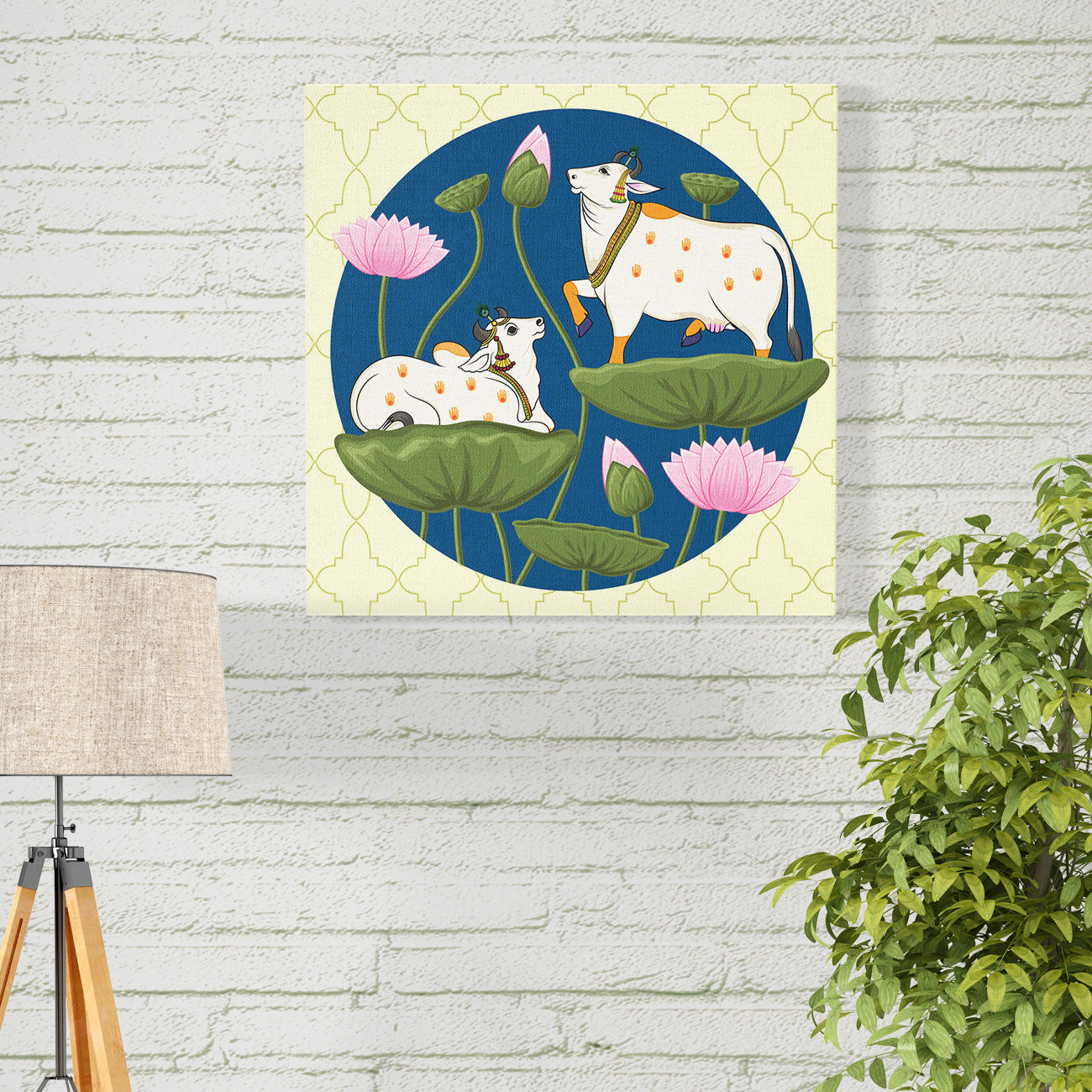 The Sacred Cow Pichwai Painting | Vastu Friendly Krutik