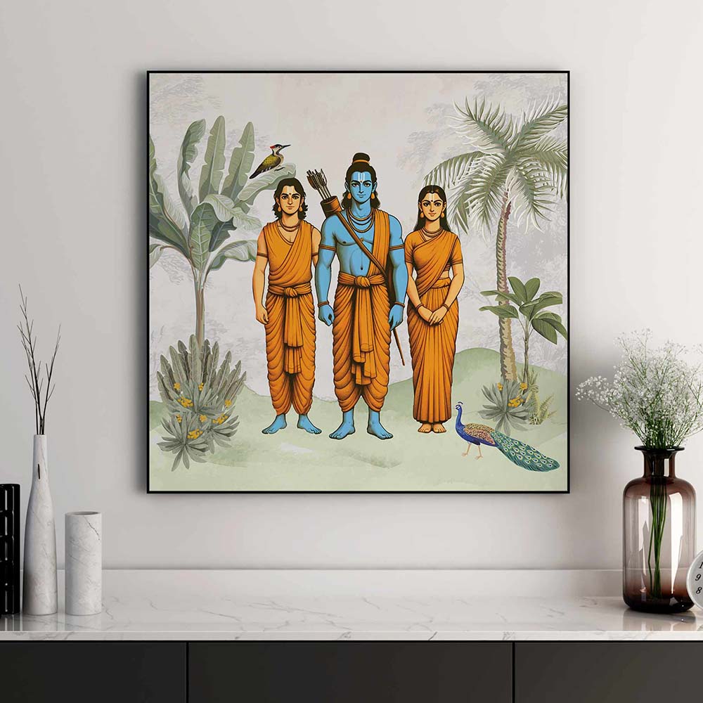 Lord Rama, Laxman, Sita Divine Artwork