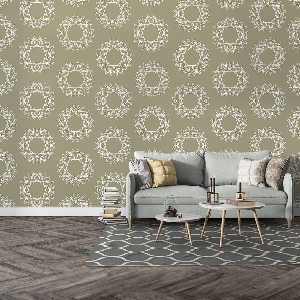 Green Geometric Shape Pattern Wallpaper