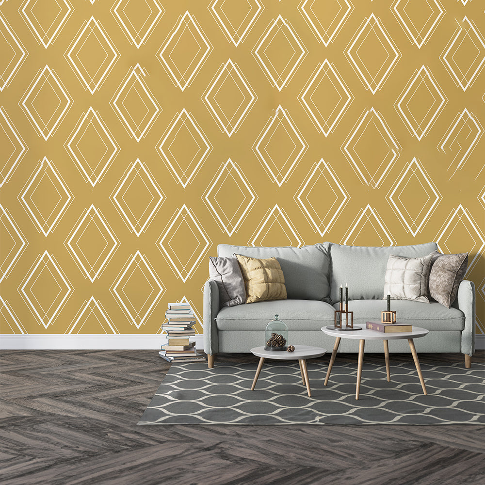 Modern Yellow Geometric Shape Wallpaper | Bold & Stylish