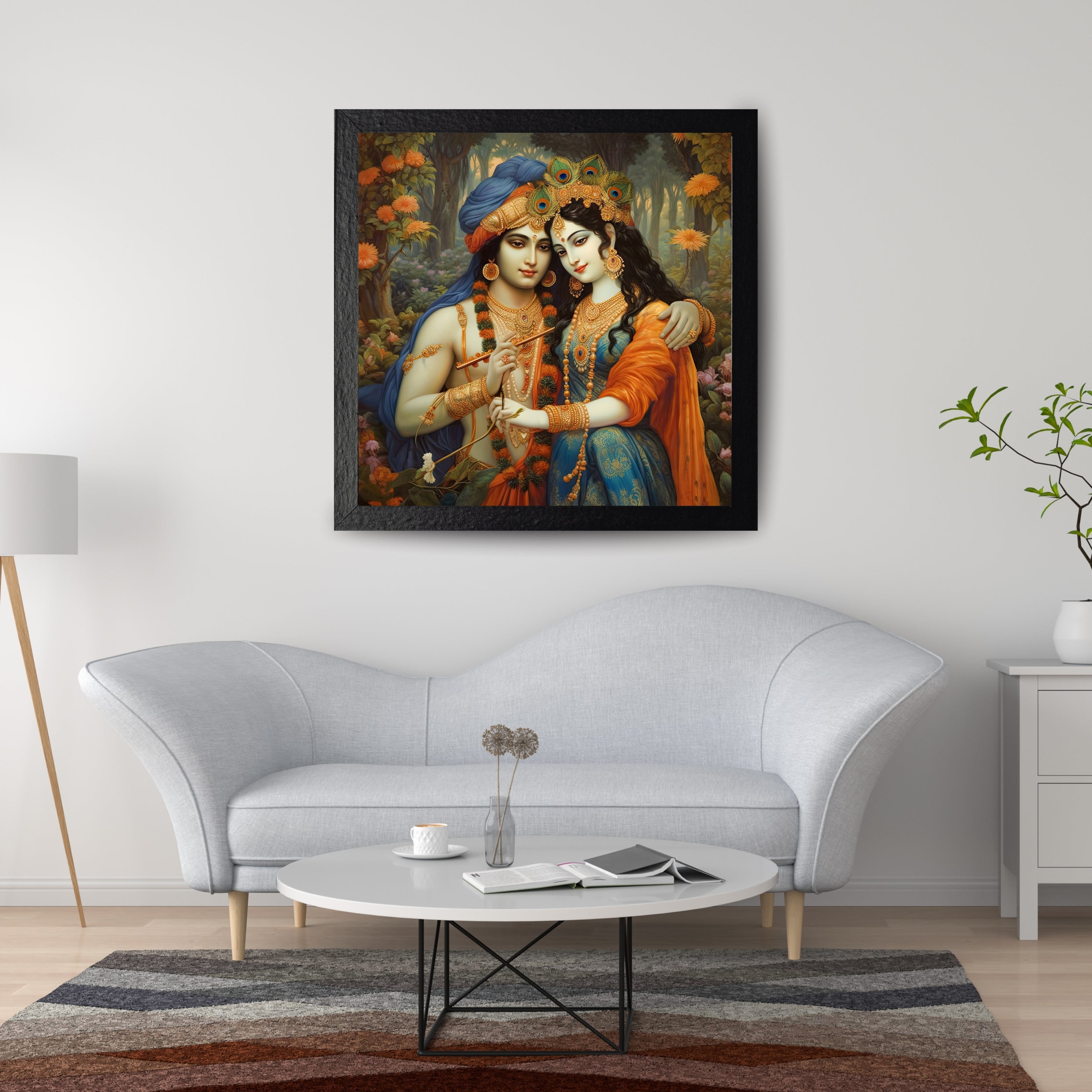 Radha Krishna in the Forest  Krutik Canvas Painting