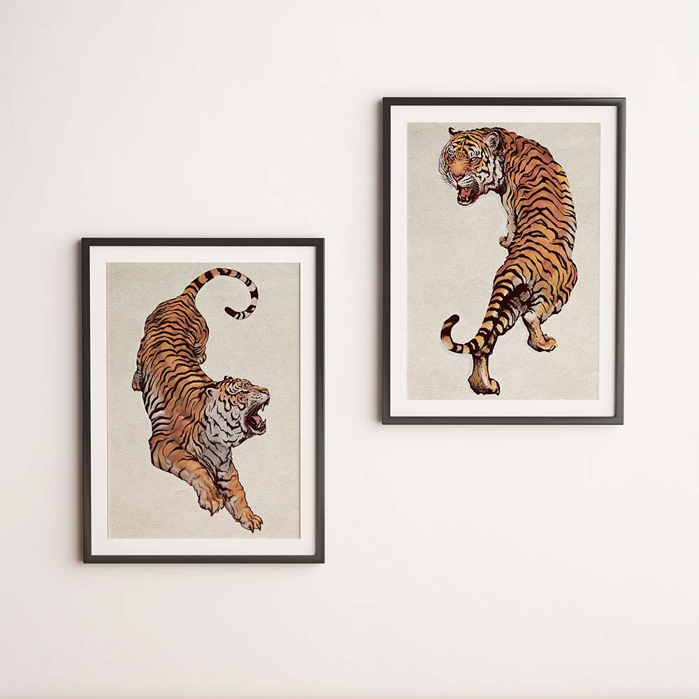 Set of 2 Tigers Canvas Painting