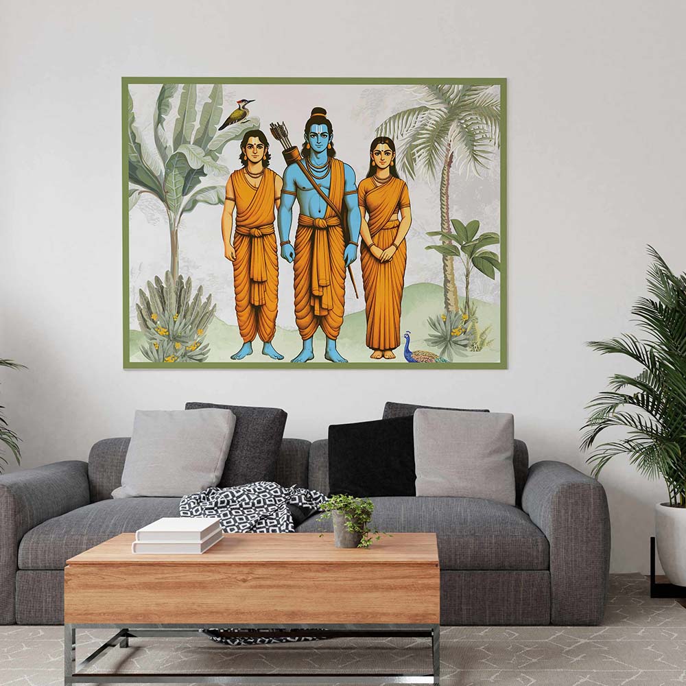 Lord Rama, Laxman, Sita Divine Artwork