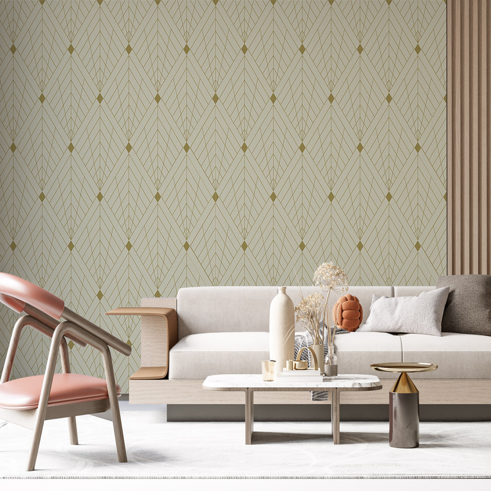 Gradient Gold Line Wallpaper | Sophisticated Elegance