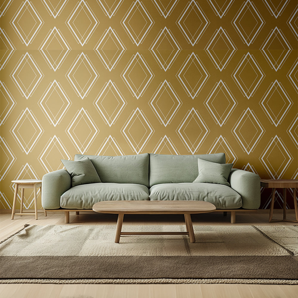 Modern Yellow Geometric Shape Wallpaper | Bold & Stylish