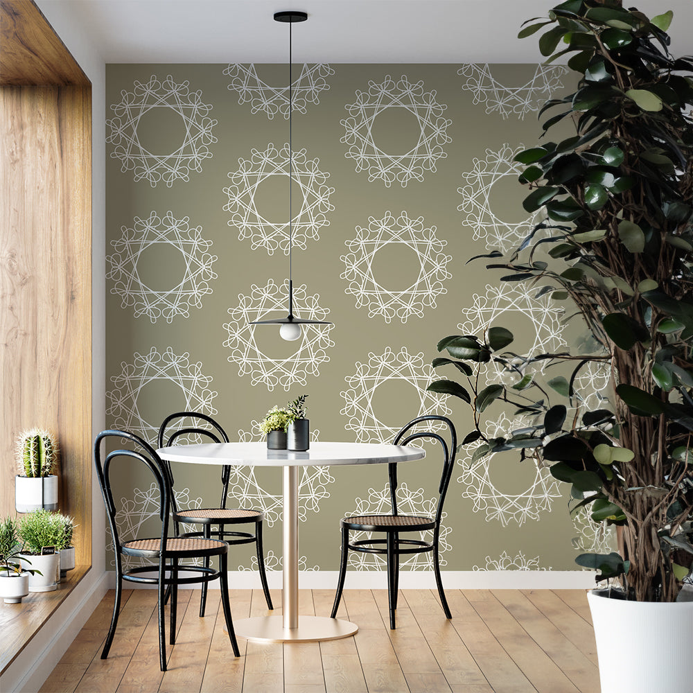 Green Geometric Shape Pattern Wallpaper