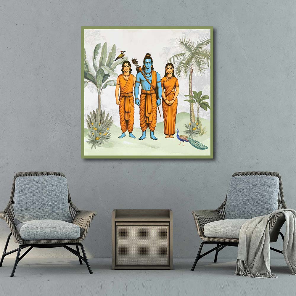 Lord Rama, Laxman, Sita Divine Artwork