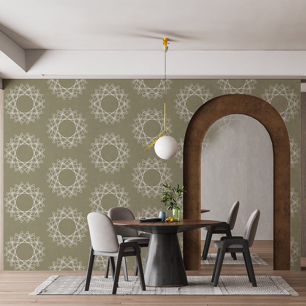 Green Geometric Shape Pattern Wallpaper