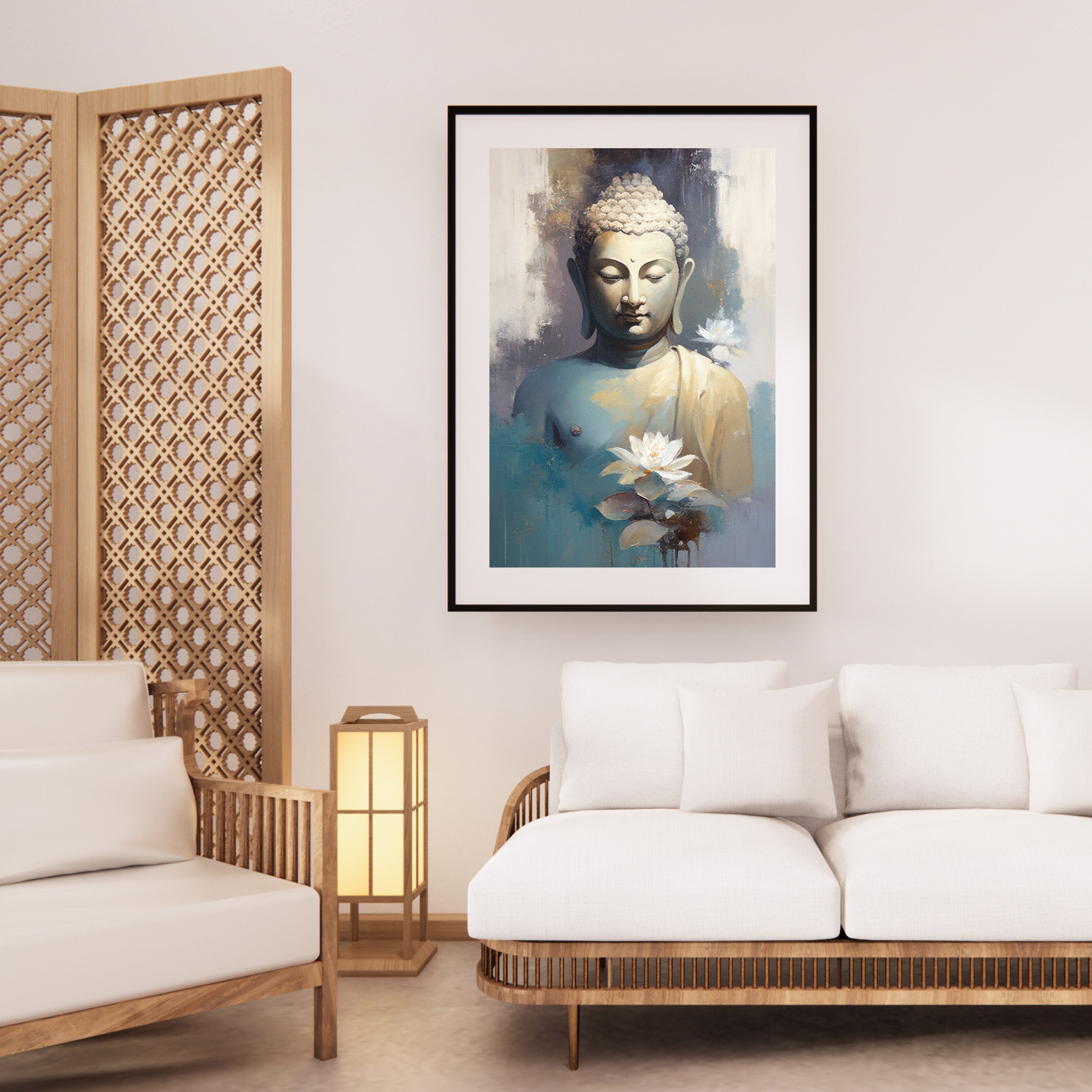 Buddha’s Tranquility Krutik Canvas Painting