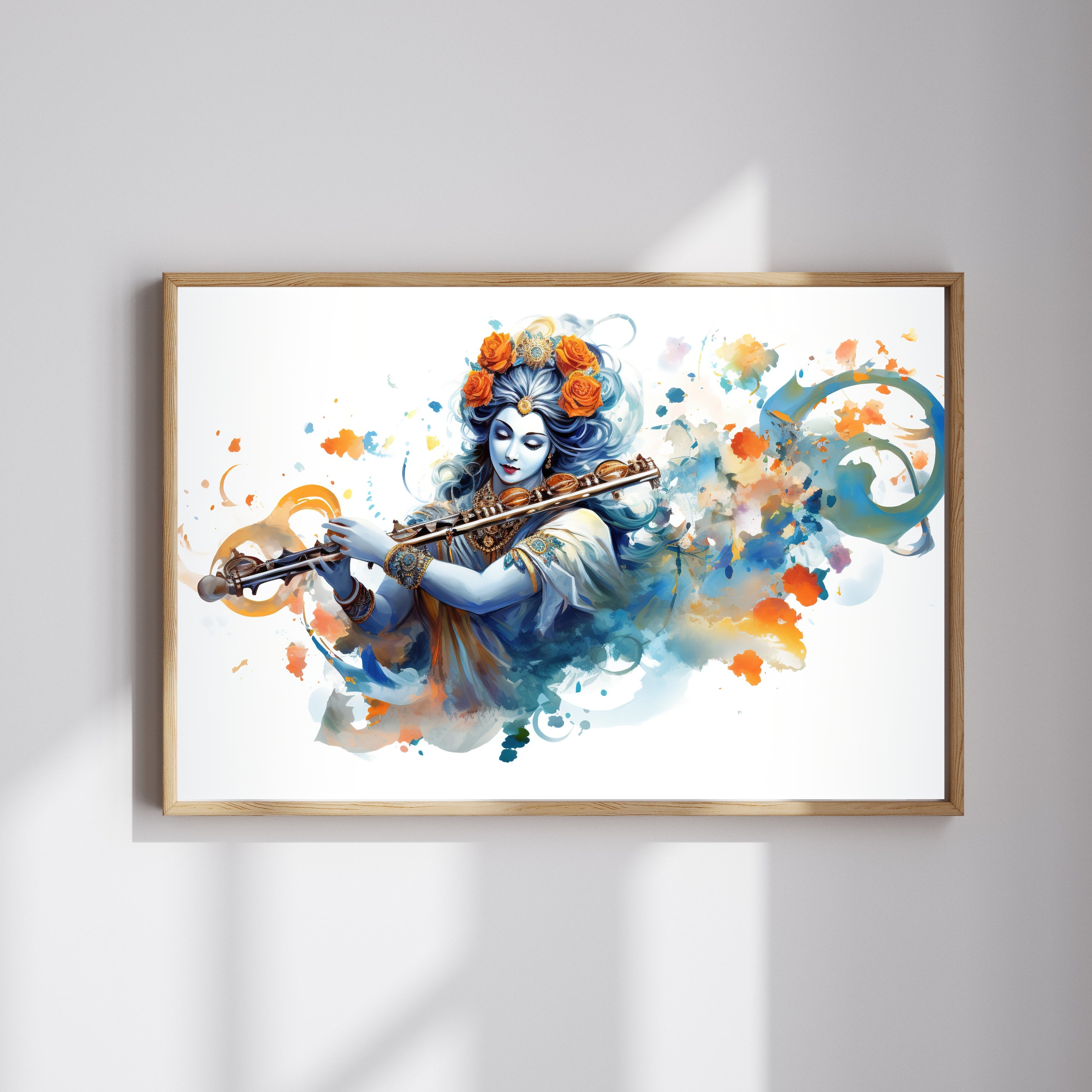 Melodic Krishna Krutik Canvas Painting