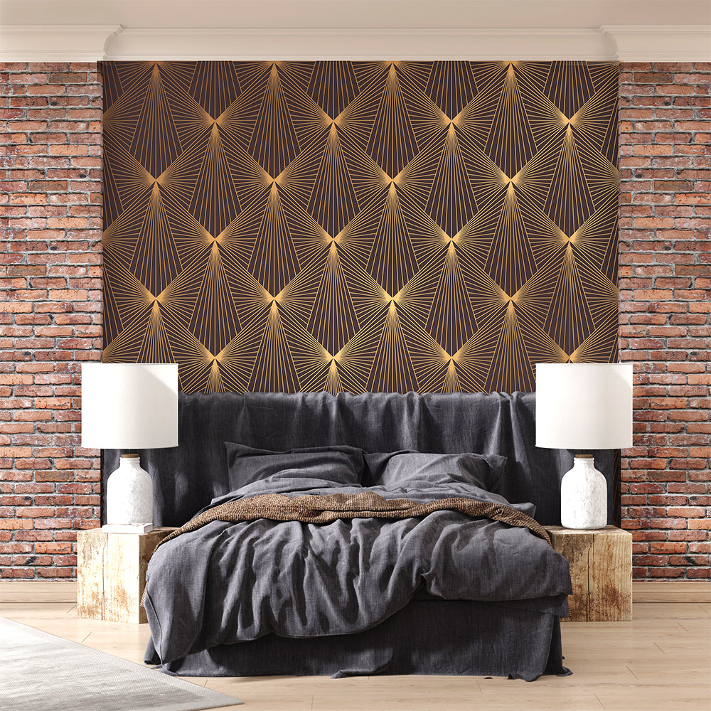 Luxurious Brown with Gold Pattern Wallpaper | Premium Design