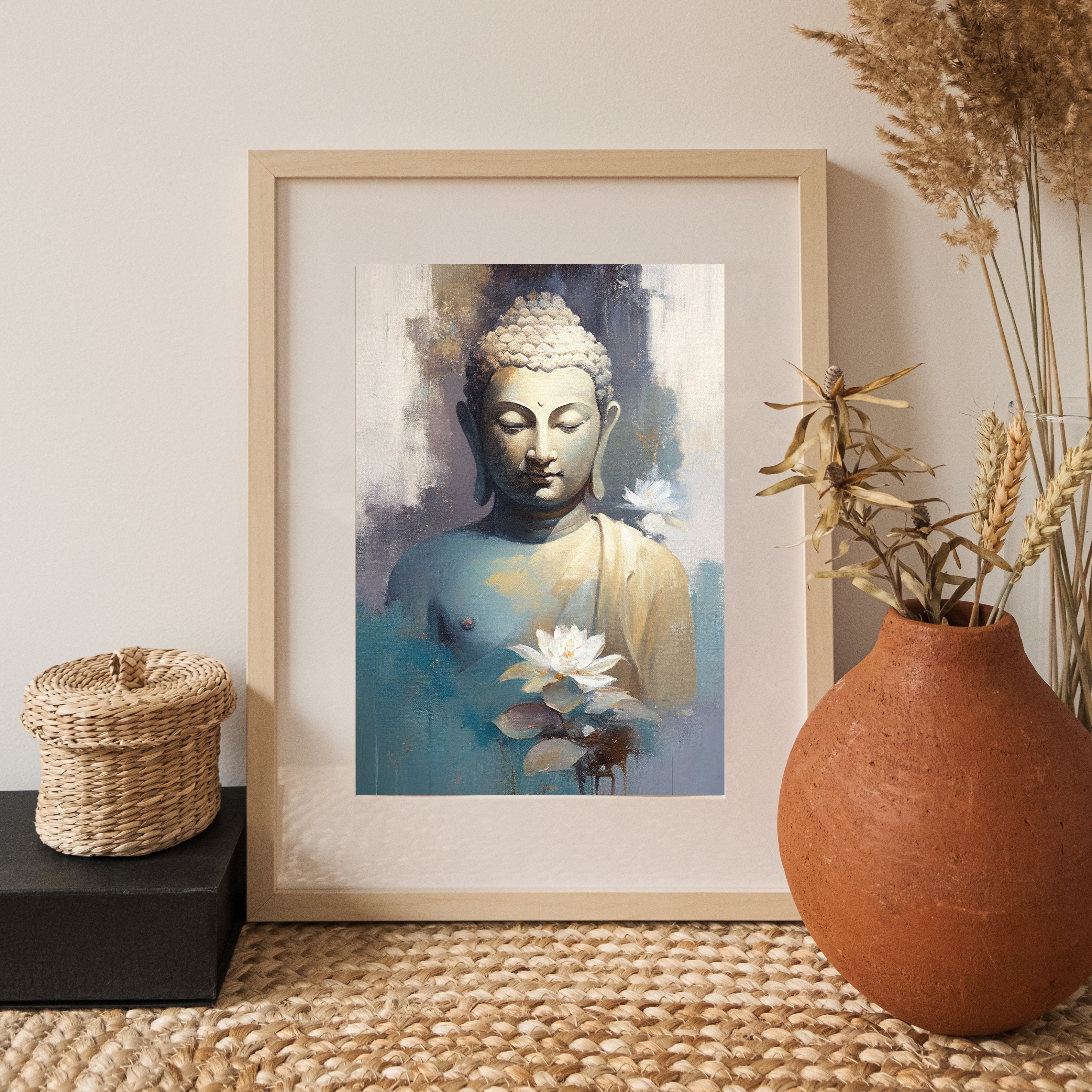 Buddha’s Tranquility Krutik Canvas Painting