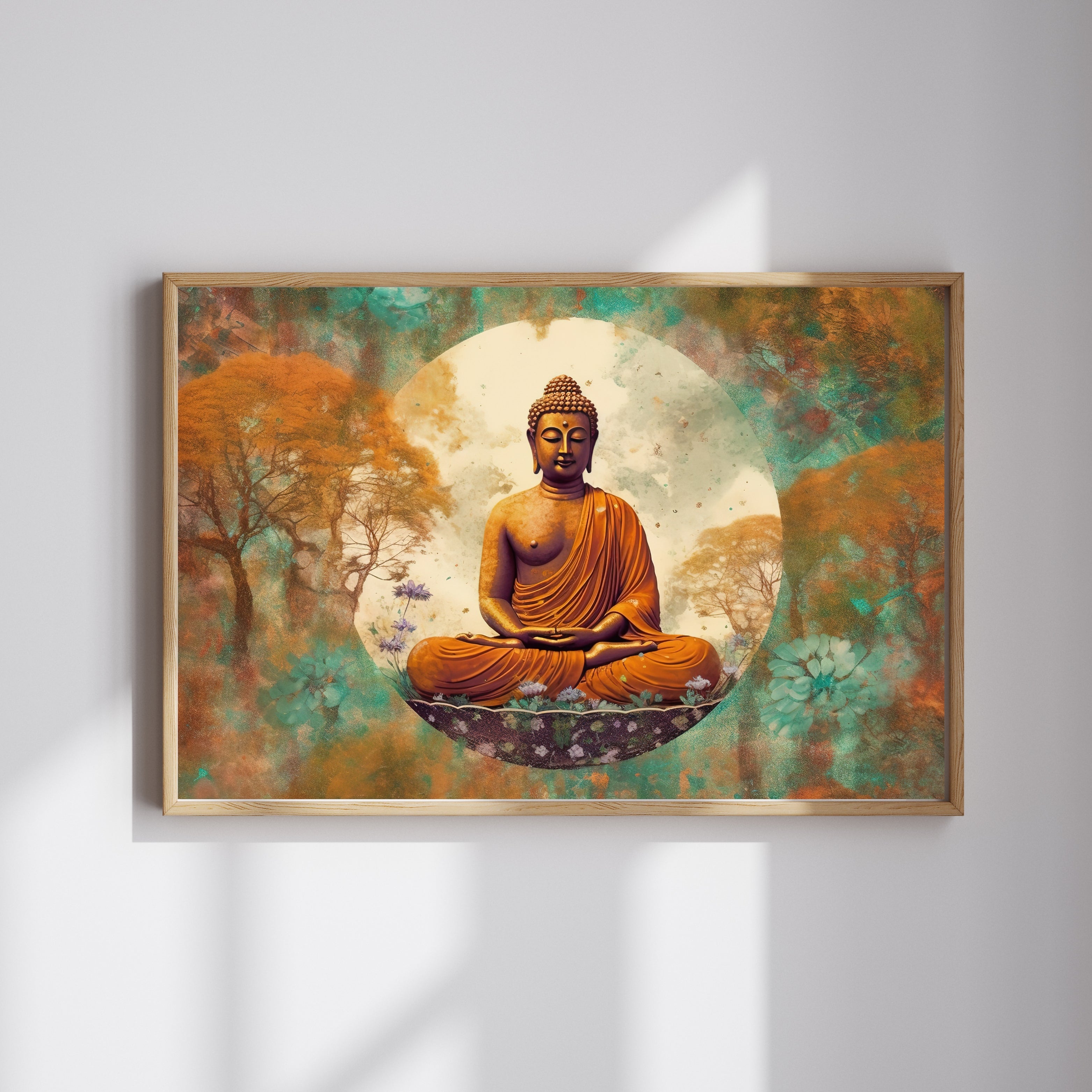 Golden buddha Krutik Canvas Painting