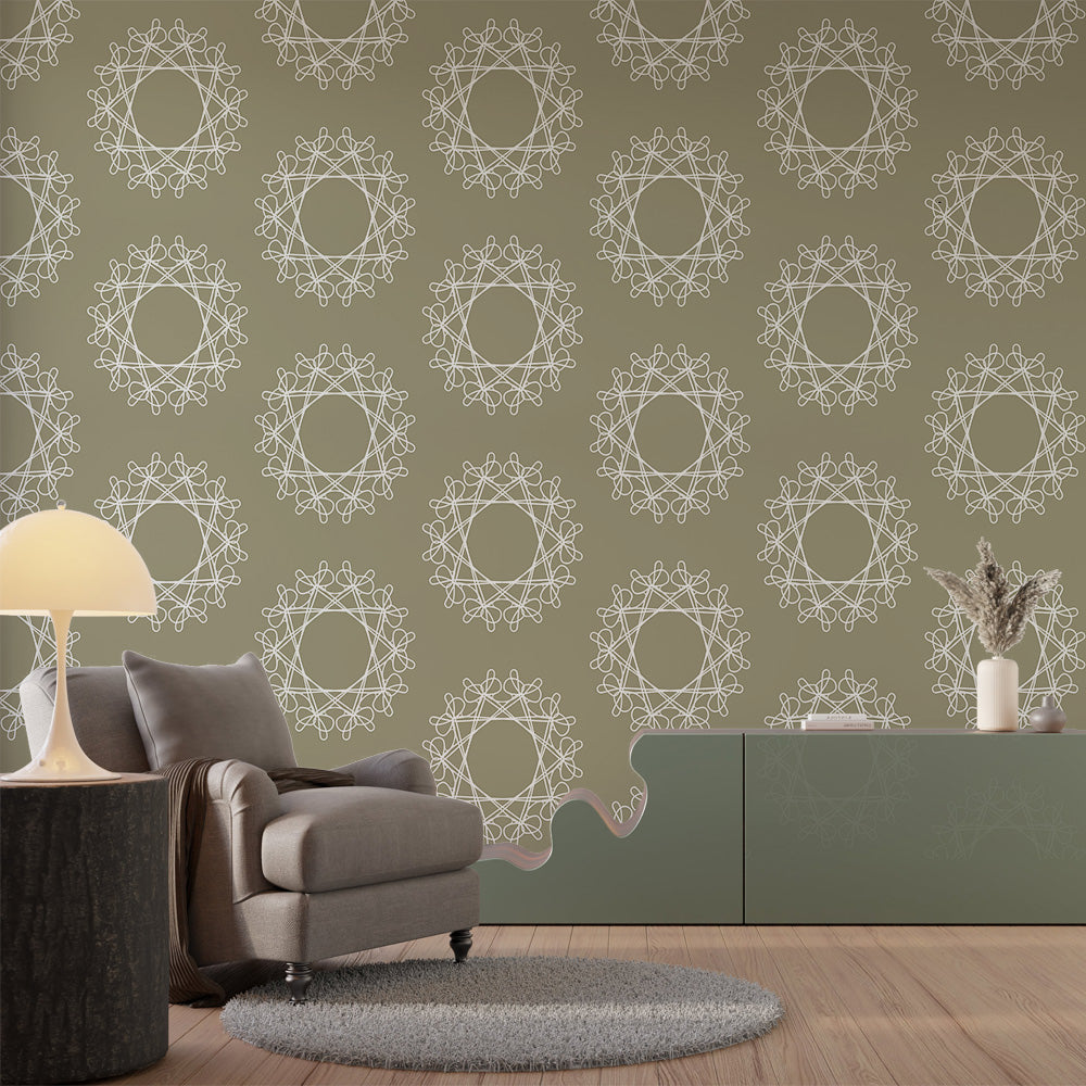 Green Geometric Shape Pattern Wallpaper