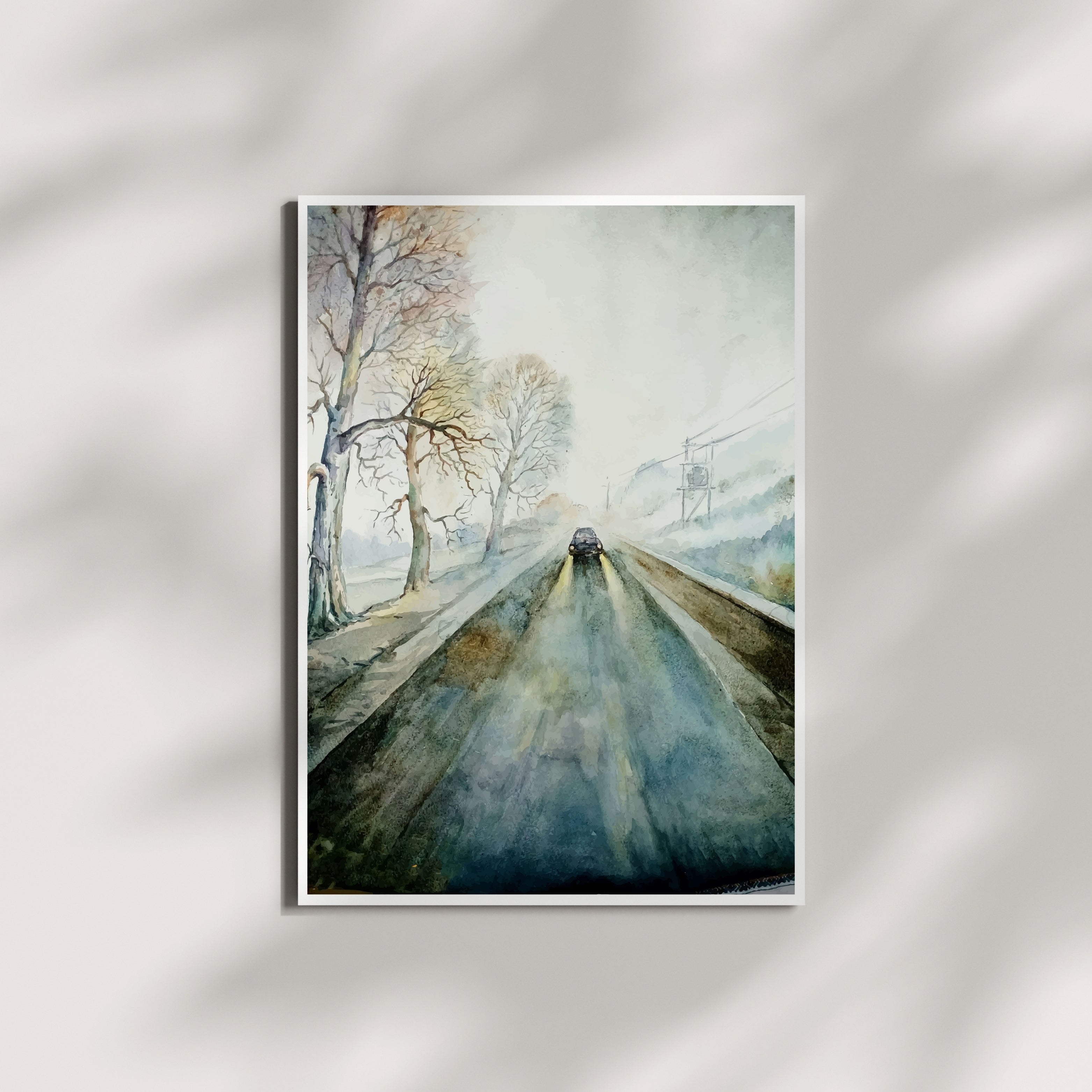 Night Drive in the mist Krutik Canvas Painting