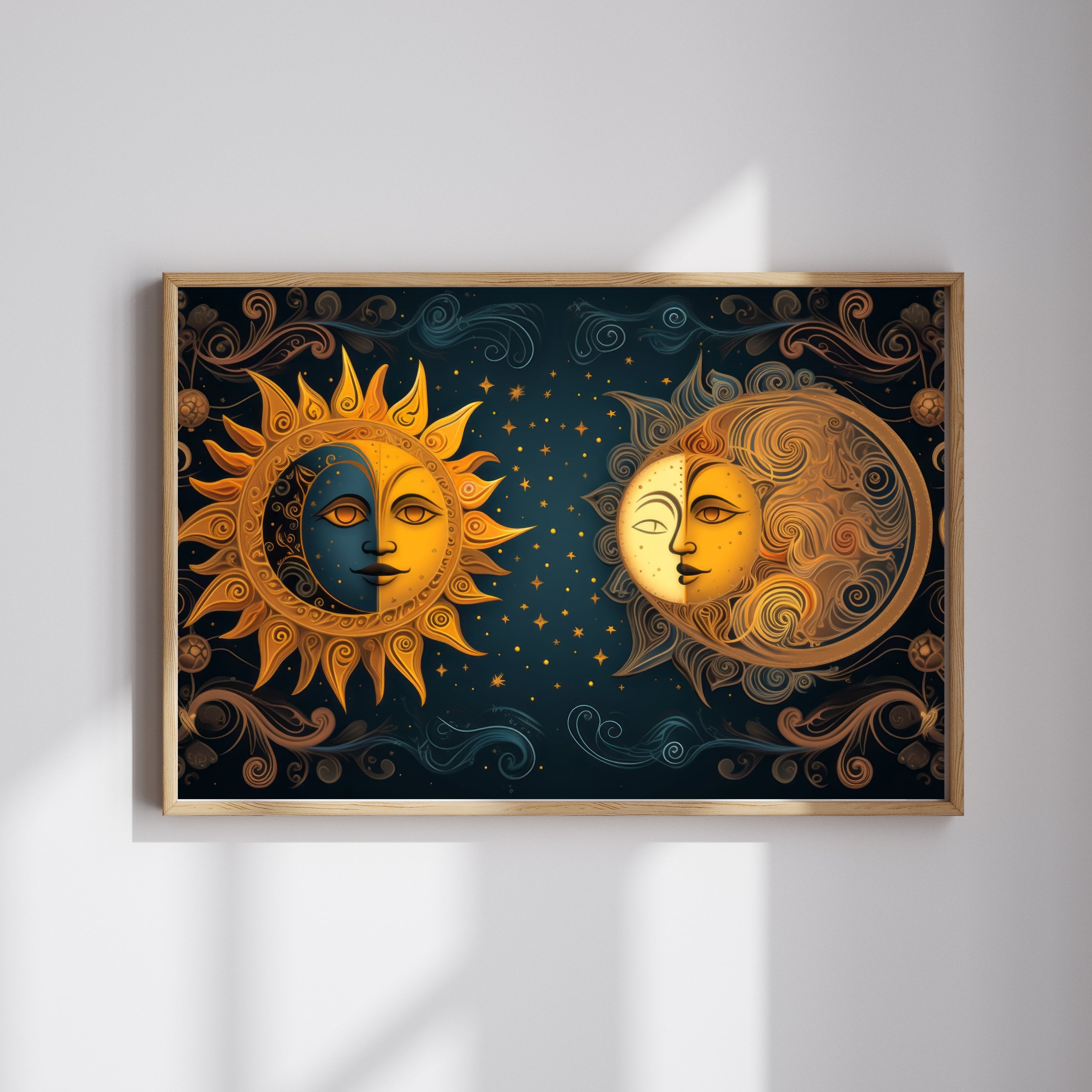 sun and moon  Harmony Krutik Canvas Painting