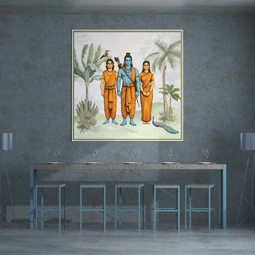 Lord Rama, Laxman, Sita Divine Artwork