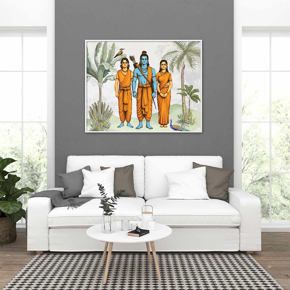 Lord Rama, Laxman, Sita Divine Artwork