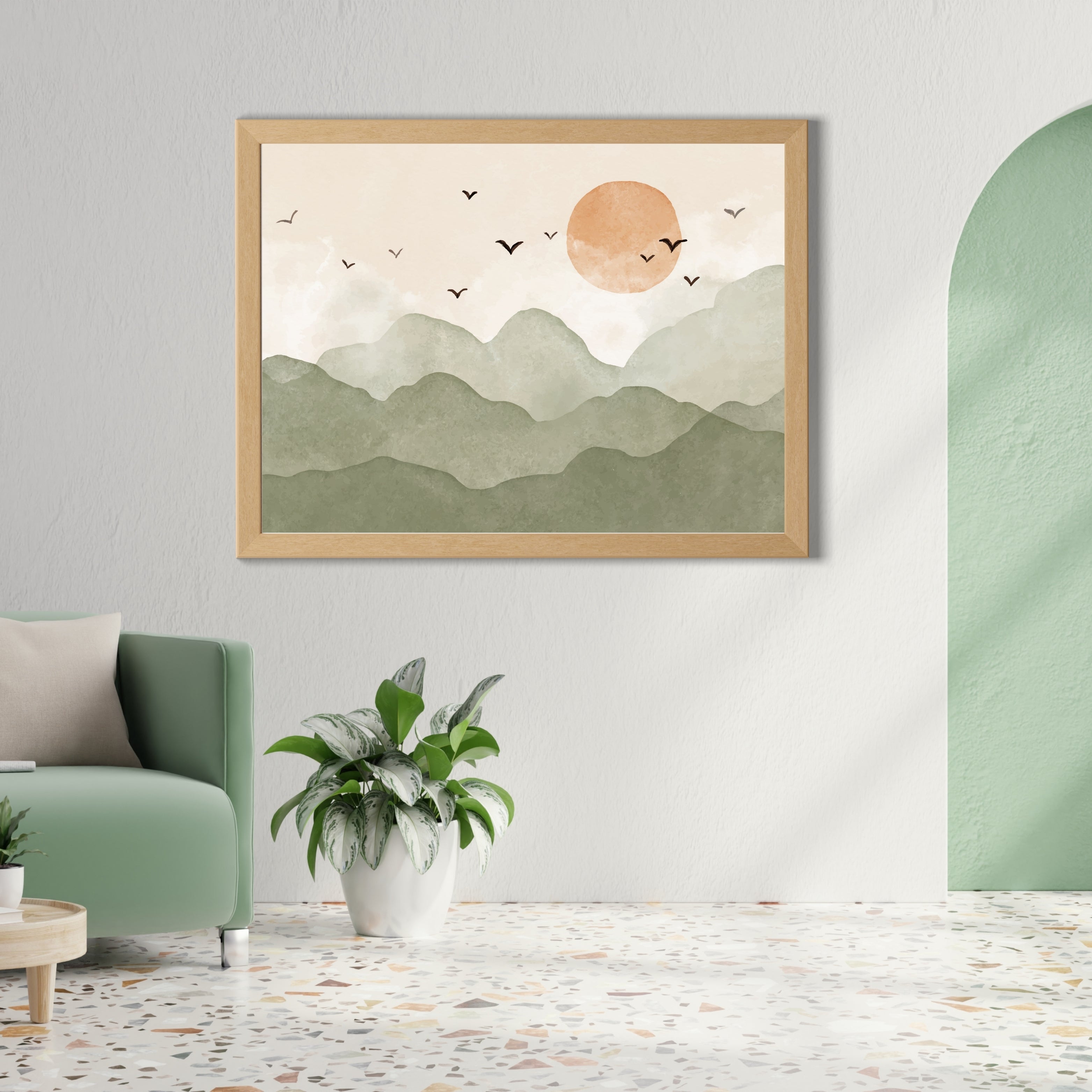 Sunlit Mountains Krutik Canvas Painting