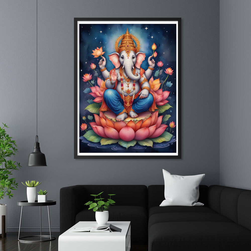 Divine Ganesha on Lotus