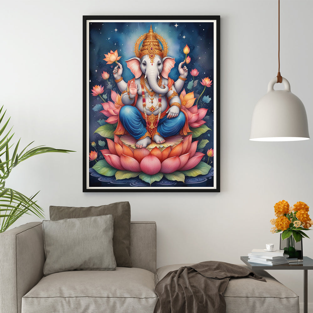 Divine Ganesha on Lotus