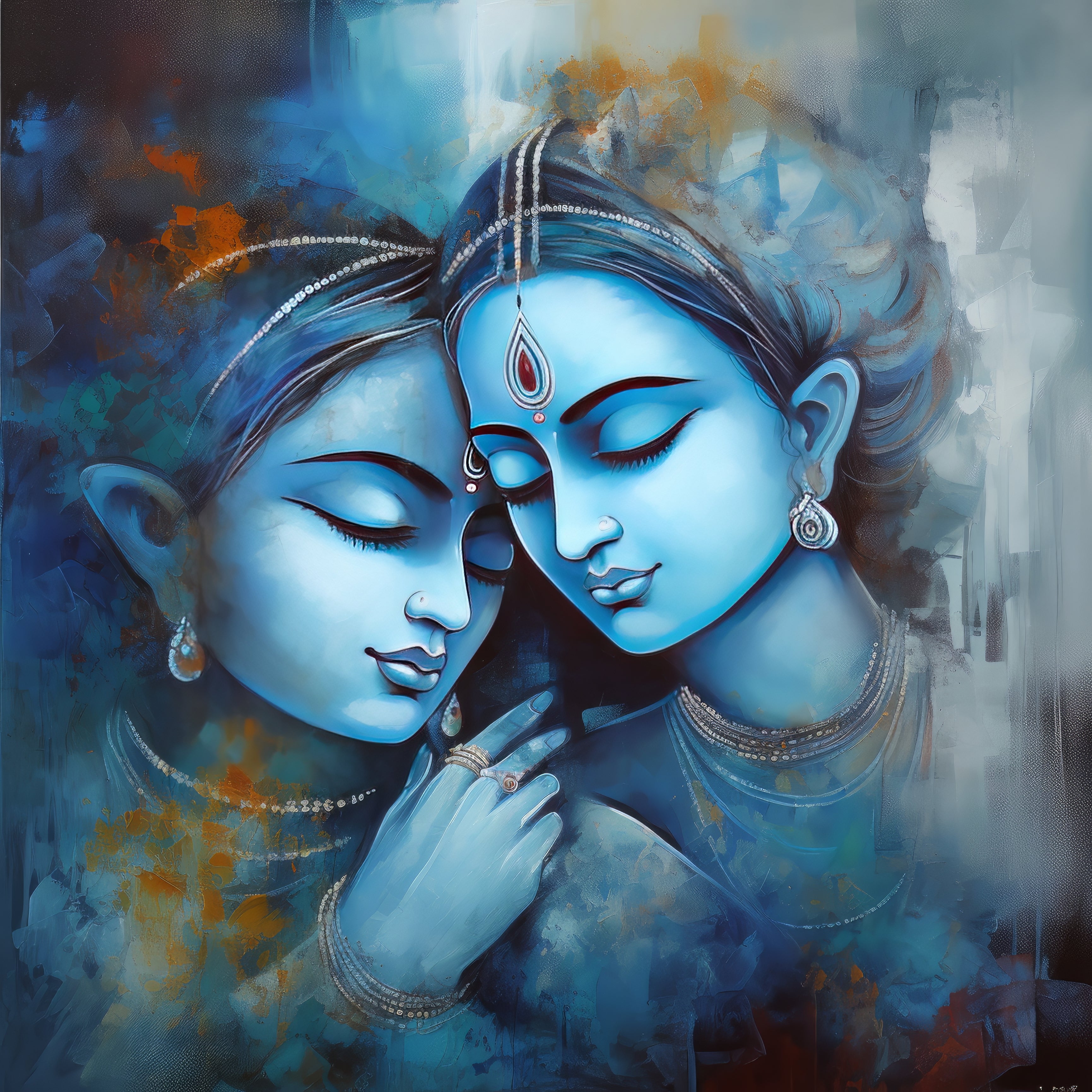 Radha Krishna Serenity Krutik Canvas Painting