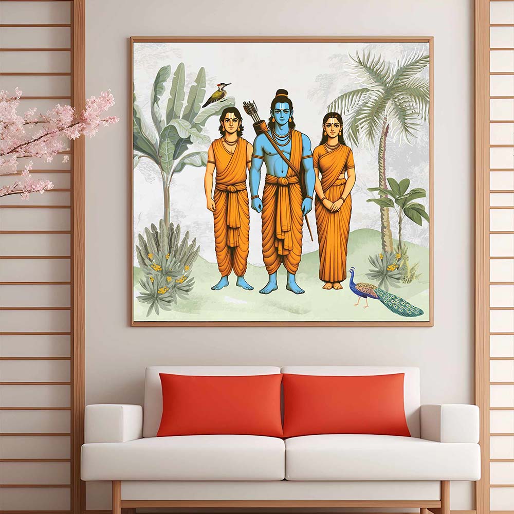 Lord Rama, Laxman, Sita Divine Artwork