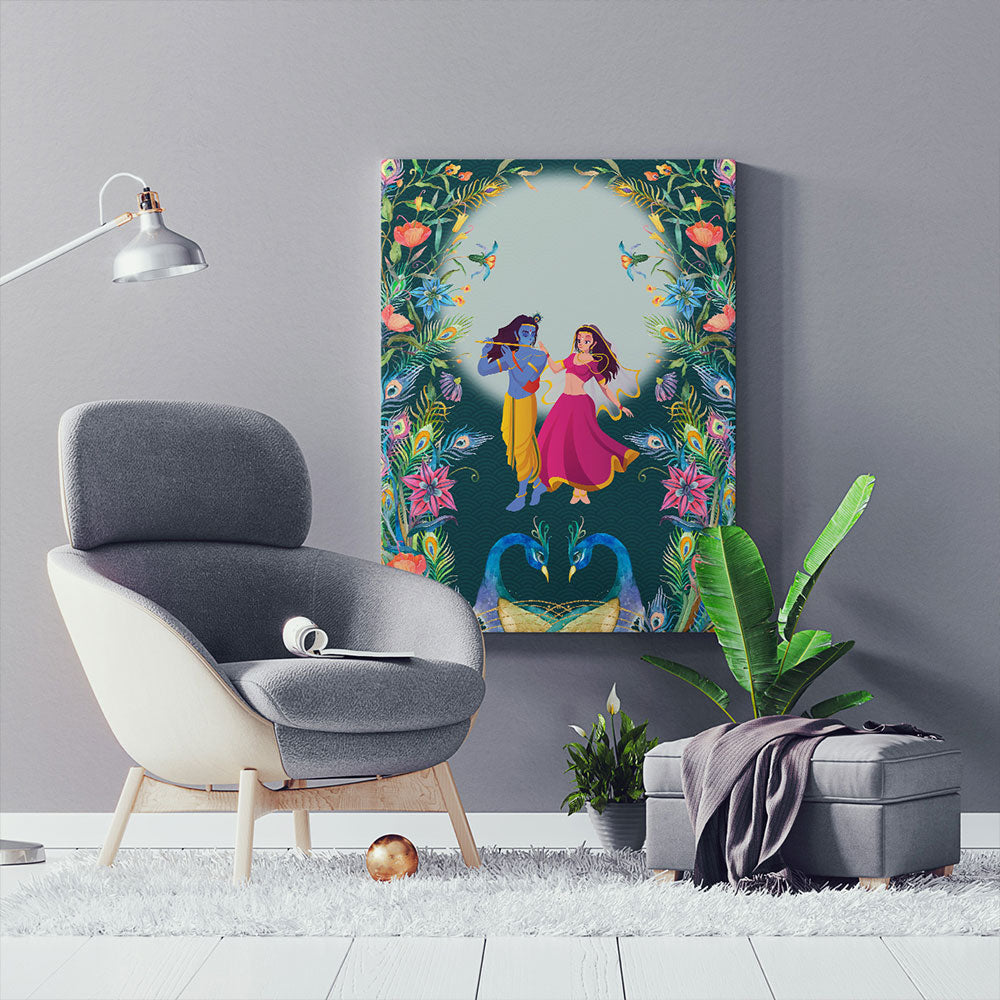 Manifest Love & Harmony With Radha Krishna Divine Painting